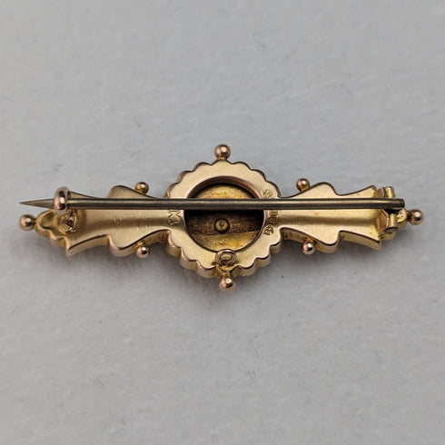 1910年 英国アンティーク 9ctゴールド製 ピンブローチ Thomas Hale